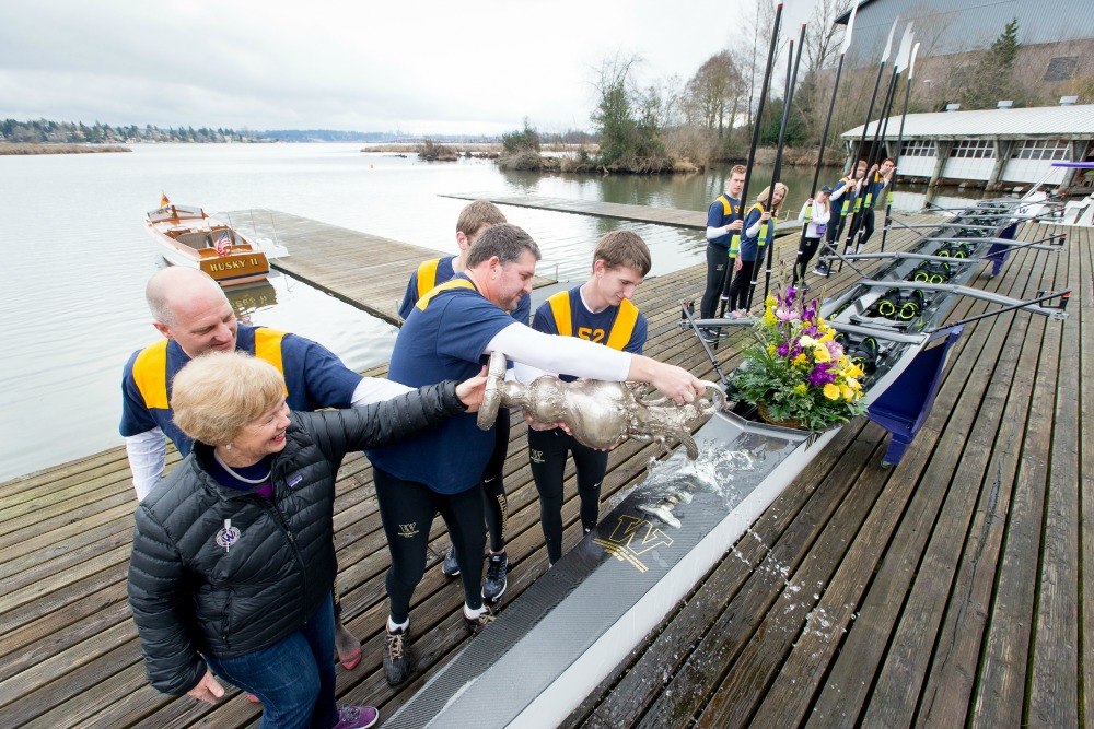 The Warren A. Helgerson boat christening ceremony at the University of Washington on February 27, 2016. (Photography by Scott Eklund/Red Box Pictures)